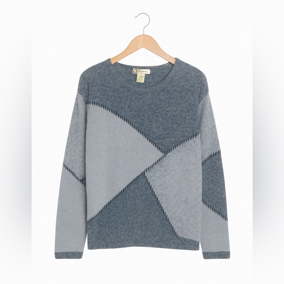 Dress barn Women's Vintage 18/20 blue patchwork sweater. Excellent Condition - Picture 1 of 2